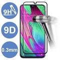 9D Koko Näytön Peittävä Samsung Galaxy A40 Panssarilasi - 9H - Musta