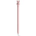 AHASTYLE PT129-1 Apple Pencil 1. sukupolven stylus-kynälle Silikone-suojus - vaaleanpunainen kani - vaaleanpunainen kani