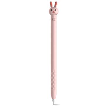 AHASTYLE PT129-1 Apple Pencil 1. sukupolven stylus-kynälle Silikone-suojus - vaaleanpunainen kani - vaaleanpunainen kani