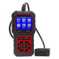 AT500 OBD2-lukija - autojen vianmääritystyökalu, jossa on 2.4" TFT-näyttö - musta / punainen