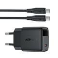 Acefast A113 20W GaN-laturi USB-C-kaapelilla - musta