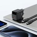 Acefast A113 20W GaN-laturi USB-C-kaapelilla - musta