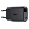 Acefast A113 20W GaN USB-C-laturi LED-tehonäytöllä - musta