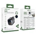 Acefast A113 20W GaN USB-C-laturi LED-tehonäytöllä - musta
