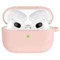 AirPods 3 Silikonikotelo kanssa Avaimenperän A060 - Vaaleanpunainen