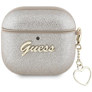 AirPods 4 Guess Metallic Script Charm -kotelo - kultainen