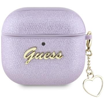 AirPods 4 Guess Metallic Script Charm -kotelo - violetti
