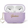 AirPods 4 Guess Metallic Script Charm -kotelo - violetti