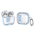AirPods 4 Suojaava hybridi kotelo lukolla ja koukulla - vaaleansininen / läpinäkyvä