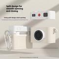 AirPods 4 Retrokameran design nestemäinen silikonikotelo - ruskea