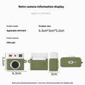 AirPods 4 Retrokameran design nestemäinen silikonikotelo - ruskea