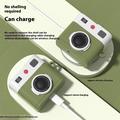 AirPods 4 Retrokameran design nestemäinen silikonikotelo - vihreä