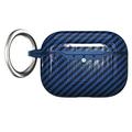 AirPods Pro 3 TPU Kotelo Karabiinilla - Hiilikuitu - Sininen