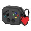 AirPods Pro 3 Vintage Game Console Style Muovikotelo sydän riipus - musta