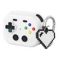 AirPods Pro 3 Vintage Game Console Style Muovikotelo sydän riipus - Valkoinen