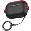 AirPods Pro/AirPods Pro 2 AhaStyle WG109 Hybridikotelo - Punainen / Musta