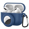 AirPods Pro/AirTag Silikonikotelo Karabiinilla - Tummansininen