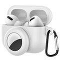 AirPods Pro/AirTag Silikonikotelo Karabiinilla - Valkoinen