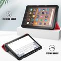 Amazon Fire HD 8 (2020)/8 Plus (2022) Tri-Fold Sarjan Smart Lompakkokotelo - Punainen