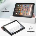 Amazon Fire HD 8 (2020)/8 Plus (2022) Tri-Fold Sarjan Smart Lompakkokotelo - Ruusukulta