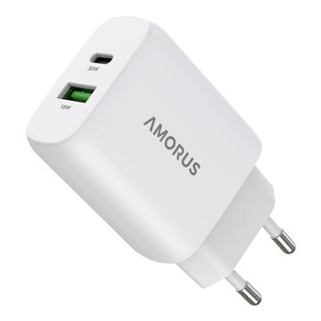 Amorus 30W GaN nopea seinälaturi - Valkoinen
