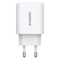 Amorus 30W GaN nopea seinälaturi - Valkoinen