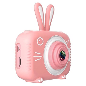 Eläimen Muotoinen Lasten 20MP Digitaalikamera X5 (Avoin pakkaus - Tyydyttävä) - Jänis/Pinkki