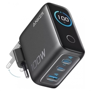 Anker 100W:n GaN-seinälaturi älynäytöllä - harmaa
