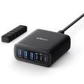 Anker 112W pöytälaturi - 3x USB-A, 3x USB-C - musta