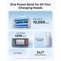 Anker Nano 10000mAh -varavirtalähde sisäänvedettävällä USB-C-kaapelilla - 45W