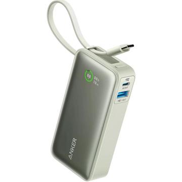 Anker Nano 545 10000mAh Powerbank USB-C-kaapelilla - 30W - vihreä