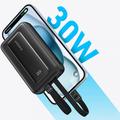 Anker PowerCore 10000mAh Powerbank integroidulla USB-C- ja Lightning-kaapelilla - 30W - musta