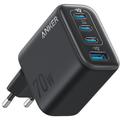 Anker Zolo 70W GaN-seinälaturi - 3x USB-C, 1x USB-A - musta