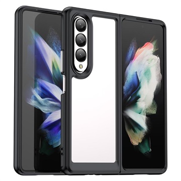 Anti-Shock Samsung Galaxy Z Fold4 Hybridikotelo - Musta / Kirkas