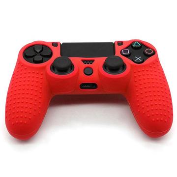 Anti-Slip Grip Silikonisuojus Suojakotelo PS4-ohjaimelle - punainen