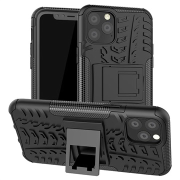 Liukumaton iPhone 11 Pro Hybridikotelo Jalustalla - Musta