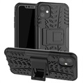 Anti-Slip iPhone 11 Hybridikotelo Jalustalla - Musta