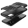 Anti-Slip iPhone 11 Hybridikotelo Jalustalla - Musta