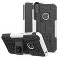 Asus Zenfone Max Pro (M1) Anti-Slip Hybridikotelo Stand-Toiminnolla - Musta / Valkoinen