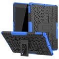 Liukumaton iPad 10.2 2019/2020/2021 Hybridikotelo Jalustalla - Sininen / Musta