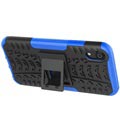 iPhone XR Anti-Slip Hybridikotelo Stand-Toiminnolla - Musta / Sininen
