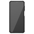 Liukumaton Samsung Galaxy A12 Hybridikotelo Jalustalla - Musta