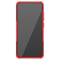 Samsung Galaxy A52 5G/A52s 5G Liukumaton Hybridikotelo Jalustalla - Punainen / Musta