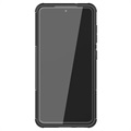 Liukumaton Samsung Galaxy S21 FE 5G Hybridikotelo Jalustalla - Musta