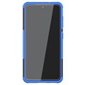 Liukumaton Samsung Galaxy S21 FE 5G Hybridikotelo Jalustalla - Sininen / Musta