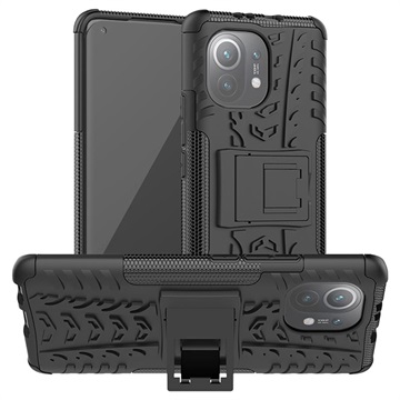 Liukumaton Xiaomi Mi 11 Pro Hybridikotelo Jalustalla - Musta