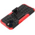 Liukumaton iPhone 14 Plus Hybridikotelo Jalustalla - Punainen / Musta