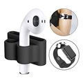 4-in-1 Apple AirPods / AirPods 2 Silikonilisävarustepaketti - Musta