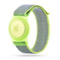 Apple AirTag Tech-Protect Nylon-ranneke lapsille - Lime