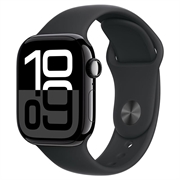 Apple Watch 10 GPS MWWE3QN/A - Alumiini, musta urheiluranneke, S/M, 42mm - Suihkumusta